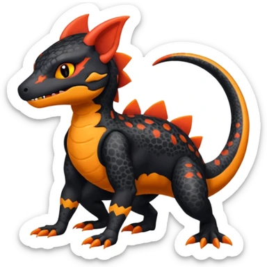 Magmatic furry spotted Salandit-Noibat-Litten-Hybrid (Full body) sticker