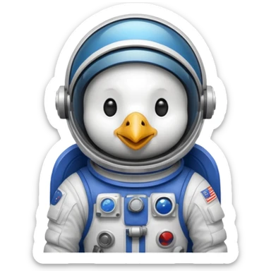 sketched chicken astronaut sticker