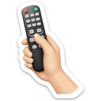 hand holding a remote control sticker