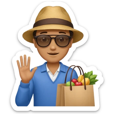 Market Shopper man sticker