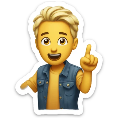 amazed awestruck and pointing down sticker