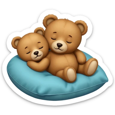 Teddy bear sleeping on a pillow sticker