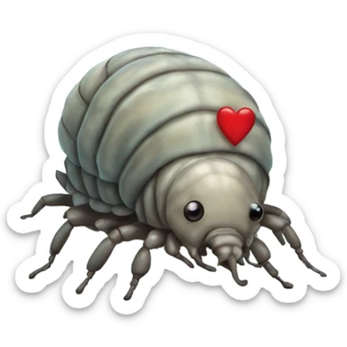 Isopod with heart sticker
