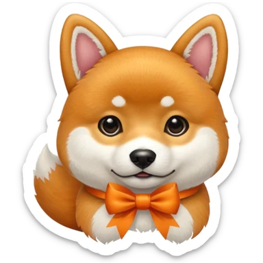 Shiba Inu dog with bow sticker