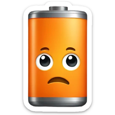 Orange battery frowning sticker