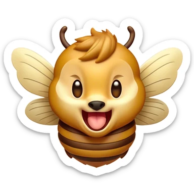Cinematic Cute Yawning Hornet Portrait Emoji, Head tilted slightly with a dramatic, wide-open yawn, showcasing a small, striped body with softly drooping wings and sleepy, half-closed eyes, Simplified yet irresistibly adorable features, highly detailed, glowing with a soft, cozy glow, high shine, relaxed yet expressive, stylized with a dash of whimsical insect charm, soft glowing outline, capturing the essence of a drowsy yet affectionate hornet that appears ready to stretch out for a nap! sticker