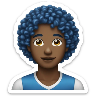 Curly hair teen with blue streaks  sticker