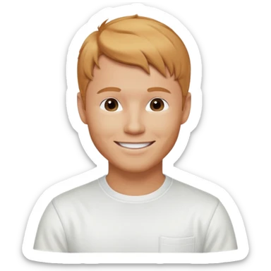 Brian Littrell from Backstreet Boys with reddish blonde hair, white outfit sticker