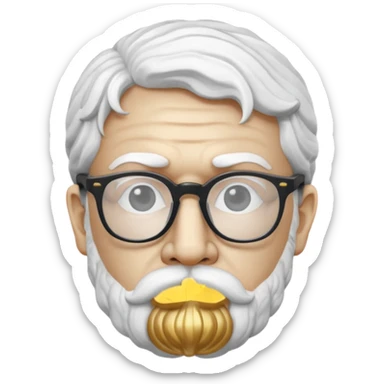 white marble greek statue head with glassess sticker