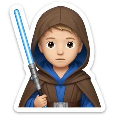 star wars youngling jedi little boy with blue lightsaber sticker