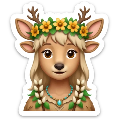 Adult Cute Druid human like fawn sticker