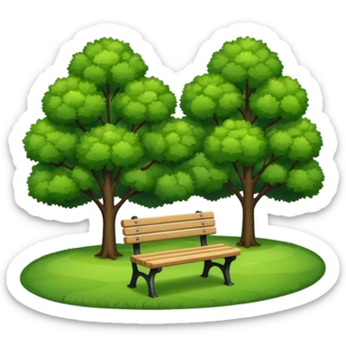 park with benches sticker