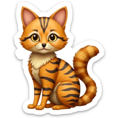 Civet-Genet-Numbat-Persian-cat-Ocicat-hybrid-fusion, full body sticker