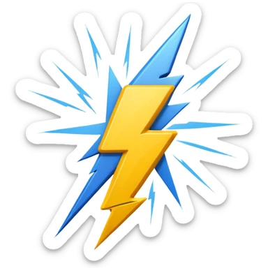 Lightning bolt combined with exclamation mark sticker