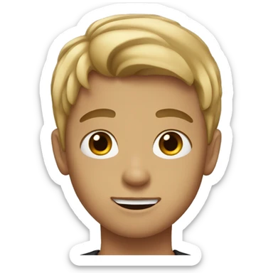 boy with dirty blonde hair and hazel eyes sticker