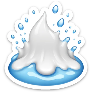 A glossy white paint splash sticker