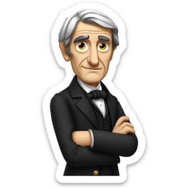 Ralph Waldo Emerson with his hand sustaining something sticker