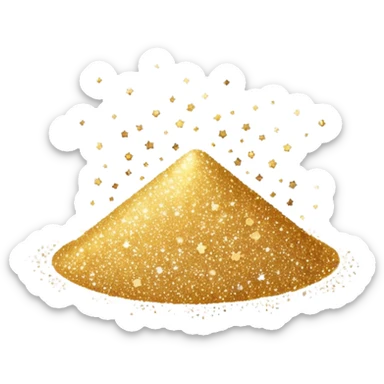 tiny glitter dust floating in the air, very small sparkles scattered everywhere, bright and shiny, like magical fine dust. Rounded, glossy, smooth, soft shadows, white background.




 sticker