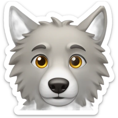 Loup qui fait un câlin à un moutob sticker