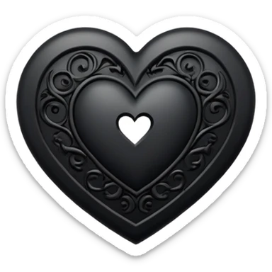 black goth heart sticker