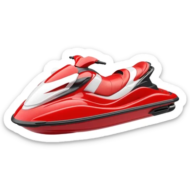red and white jet ski facing right sticker