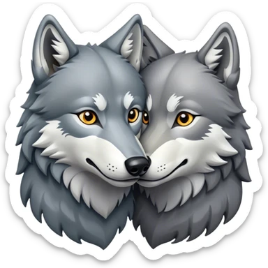 Two wolfs intertwined sticker