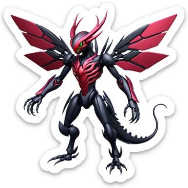 Venom-Cyberbug-Genesect-Vikavolt-Darkrai-Scizor-fusion, full body sticker