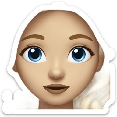 beautiful girl with blond, long and wavy hair. Blue eyes, a little dark blond eyebrows. Big lips  sticker