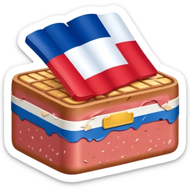 French flag on top of a SPAM LANDSCAPE  sticker