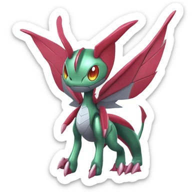 Cool Edgy Cute Chibi Legendary Shiny Fakemon-Pokémon-Genesect-Flygon With Full Body Detailed High Quality sticker