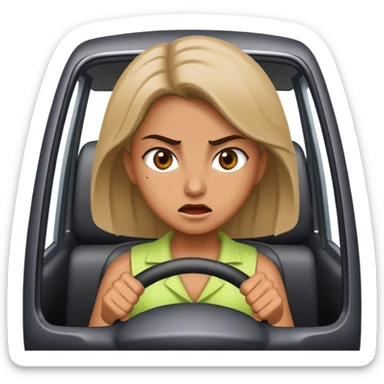 Girl with road rage sticker
