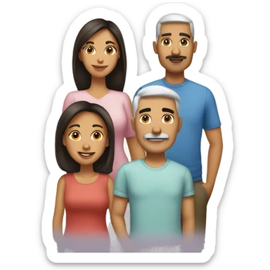 White dad,Hispanic mom, Hispanic daughter sticker