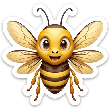 Cinematic Comical Hornet Portrait Emoji, Head tilted dramatically with an exaggeratedly shocked expression, featuring a sharply striped body with wide, comically expressive eyes full of playful disbelief and animated wings, Simplified yet hilariously expressive features, highly detailed, glowing with a slightly sassy glow, high shine, dramatic yet playful, stylized with an air of cheeky insect mischief, soft glowing outline, capturing the essence of a meme-worthy hornet that looks ready to buzz its way into viral fame! sticker