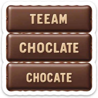 Chocolate bar that says team Chocolate  sticker