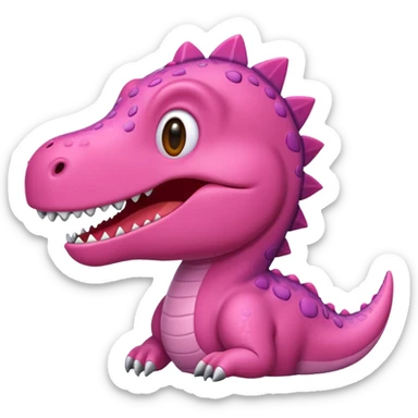 Crea un emoji de un dinosaurio de color rosa, que sea como este 🦖 sticker