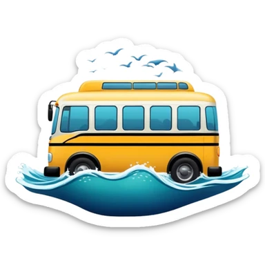 Bus in the ocean  sticker
