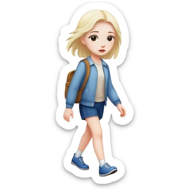 crear una chica caminando sola por la calle  sticker