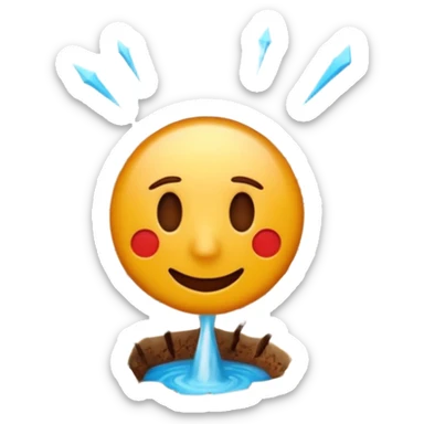 3D render of Drought Crack, miniature weather phenomenon, volumetric particle effects, parched brown earth ground texture, emoji style, isolated on white background --v 6.0. sticker