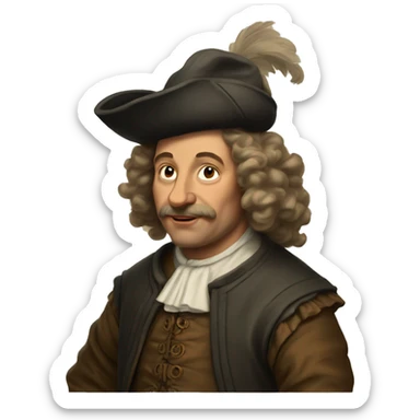 17th century dutch man sticker