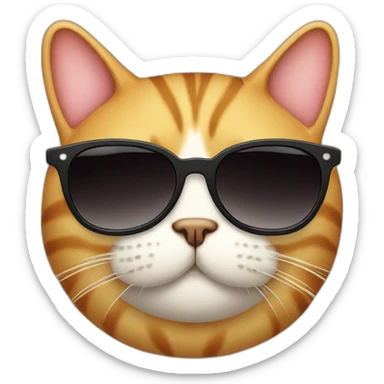 fat cat with sunglass sticker
