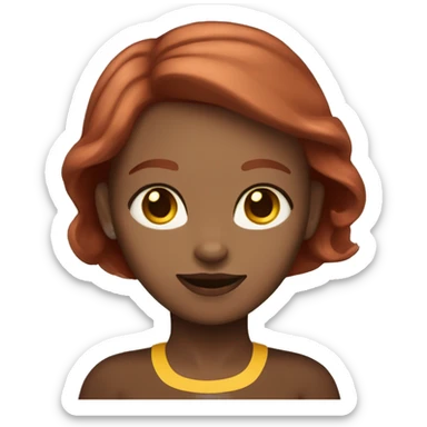 cherry red hair pale woman with Burmese chocolate brown cat with yellow eyes sticker