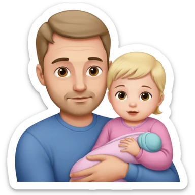 dad with baby girl sticker