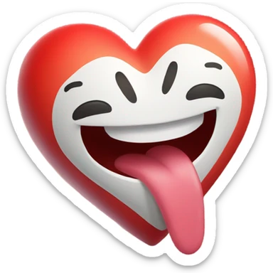Heart with tongue sticking out  sticker