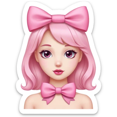 Cute pink bow coquette sticker