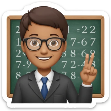 teacher teaching numbers on a blackboard
 sticker