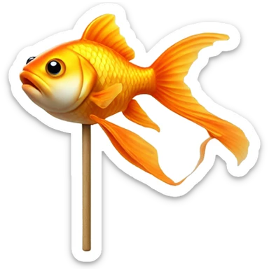 Goldfish with a walking cane sticker