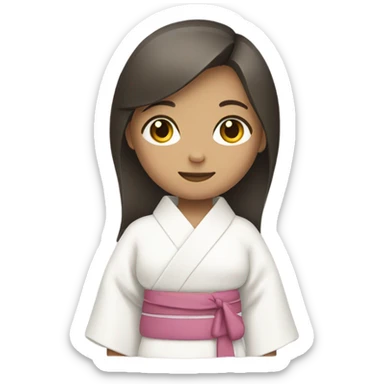 Girl in white kimono sticker