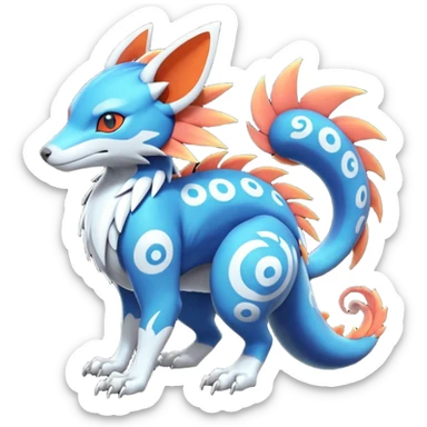  exotic tropical cyber-Sleuth-Aloy-Loyd-Garmaddon-Litten-Linoone-Noibat-Fakémon-Pokémon-Vernid-creature sticker
