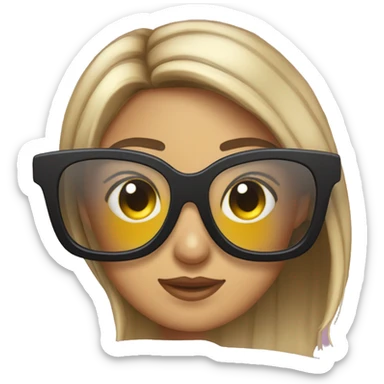 una chica poniéndose sus gafas de sol en la playa  sticker