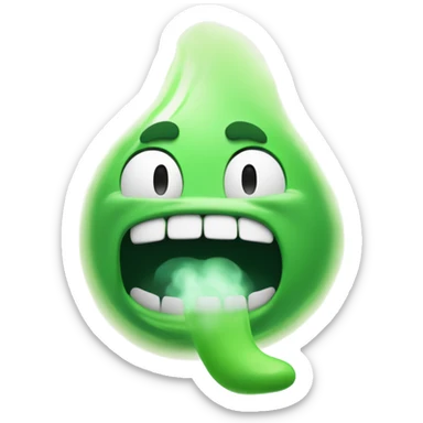 bad breath Captain underpants green smoke coming out of mouth sticker